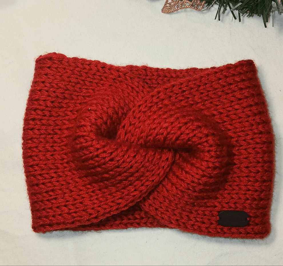 Knitted Earwarmer - Solid color - Textured Cotton Creations